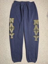 Vintage Navy Midshipmen Sweatpants Mens Large Navy Blue Football Fleece Jogger