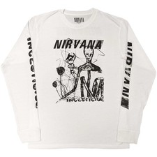 Nirvana 'Incesticide' White Long Sleeve Shirt - NEW  OFFICIAL 