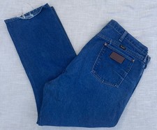 Vintage 80s Wrangler 13MWZ Cowboy Cut Jeans Mens 46x32 Made in USA Blue Denim