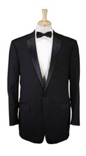 Calvin Klein Mens Extreme Slim Fit Black Tuxedo Formal Wedding Blazer Jacket 46L