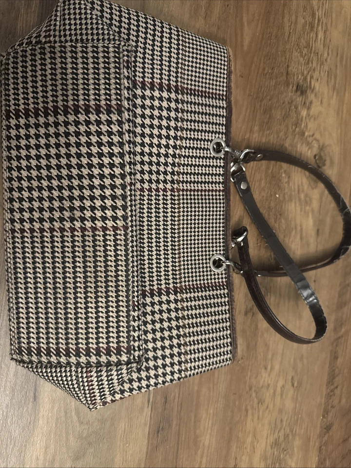 Bolso de Mano Lauren Ralph Lauren Mujer Beige Pata de Gallo Doble Asas Bolso de Mano Foto 4 de 4