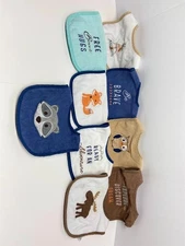 Hudson Baby Bibs Fox, Moose, Free Hugs And More Lot Of 9