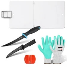 FLISSA 4PC Fish Fillet Set Fillet Knife Foldable Fillet Board Fish Cleaning Kits