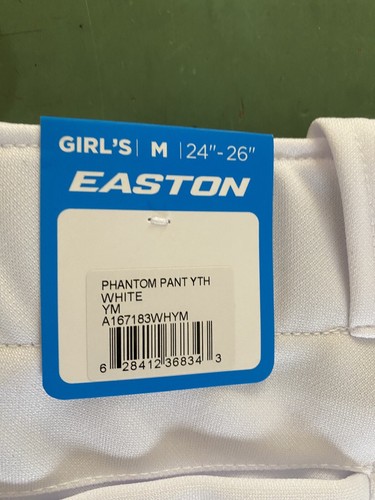 NEW Girls Easton Phantom Softball Pants White Athletic Bottoms Size Medium - Picture 3 of 4
