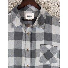 Field Stream Flannel Shirt Plaid Button Up Long Sleeve Gray 2XL