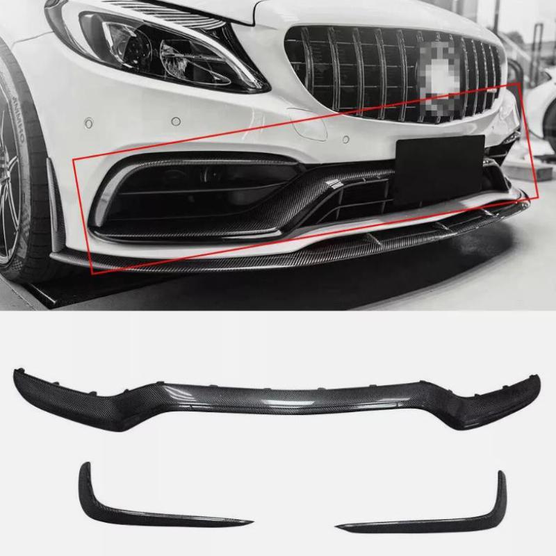 Spoiler Avant En Fibre De Carbone Pour Mercedes W205 C-Class C63 AMG - LumaGear - Neuf