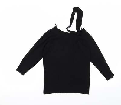 Selet Damen schwarz Viskosemischung T-Shirt Größe 10-v