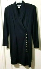 FLASH SALE!! VTG Y2K Chorus Line California 9 10 Dress Medium BLACK GOLD Buttons