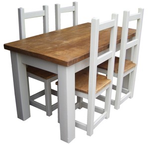 Details About Handmade Rustic Painted 6 X 3 Plank Table And Chair Set