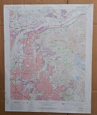 Orange Quad CA, Anaheim Orange Santa Ana River 7.5 ser. VTG USGS Topo Map 1972