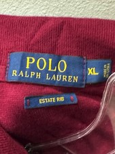 Polo Ralph Lauren Estate ribbed Zippered Maroon SWEATER XL