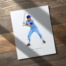 Amos Otis Kansas City Royals Baseball 8x10 Print Poster Art Illustrated