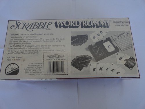Scrabble Word Rummy Card Game 1987 Selchow and Righter brand new sealed rare - Picture 3 of 3