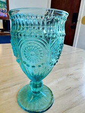 The Pioneer Woman Turquoise Blue Glass Water Goblet 10 Ounces One Glass