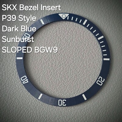 SEIKO Bezel Insert SKX007 / P39 Dark Blue Sunburst Ceramic Sloped BGW9