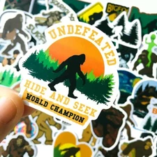 50pcs Sasquatch Big Foot Themed Waterproof Stickers Pack Vinyl Set Sticker