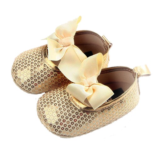 Baby Girls Sequinned Shoes Christening Party in 8 Colours - Picture 11 of 17