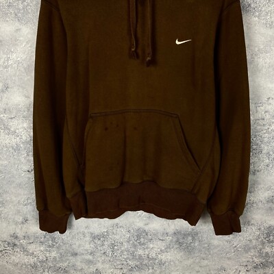 nike vintage oversized hoodie in washed brown