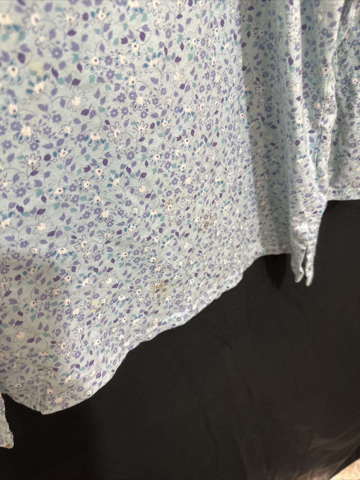 SERENADA SLEEPWEAR Women's 3X Blue Soft Flannel Floral Trim 2Piece LS