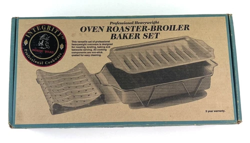 New Vintage 1995 Integrity Brand Nordic Ware Oven Roaster-Broiler Baking Set USA