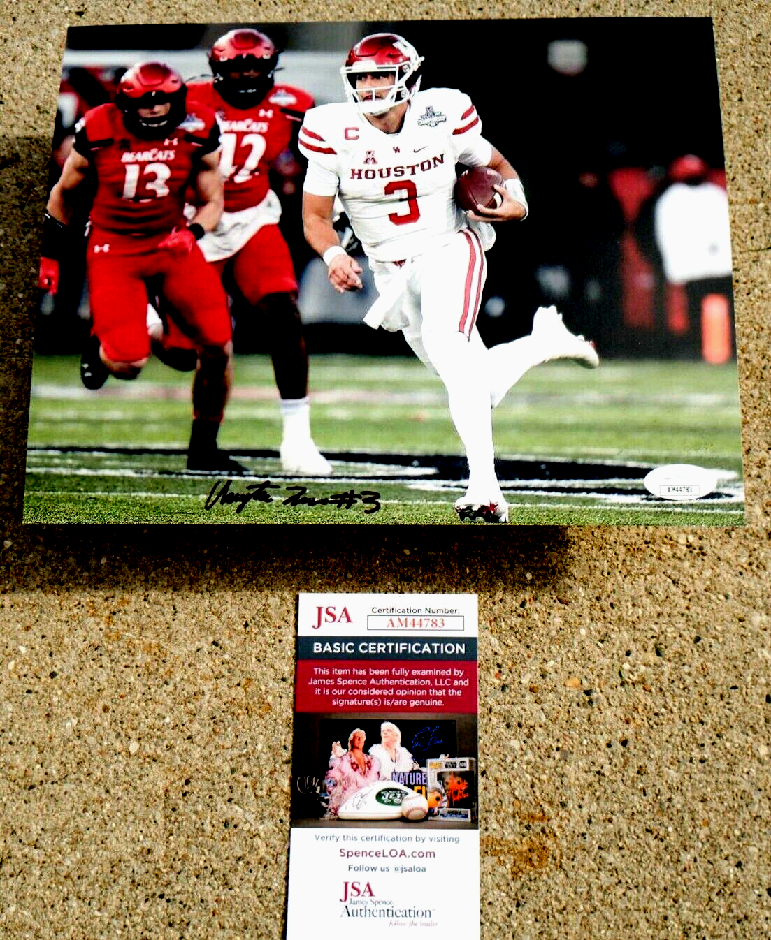 CLAYTON TUNE Houston Cougars SIGNED 8X10 Photo JSA COA GREEN BAY PACKERS 