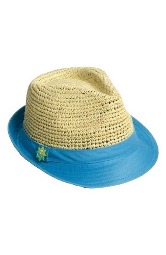 Jonathan Adler Turquoise Woven Straw Fedora with Navy Accents Jonathan Adler woven straw and shell adorned | Mercari main image 4