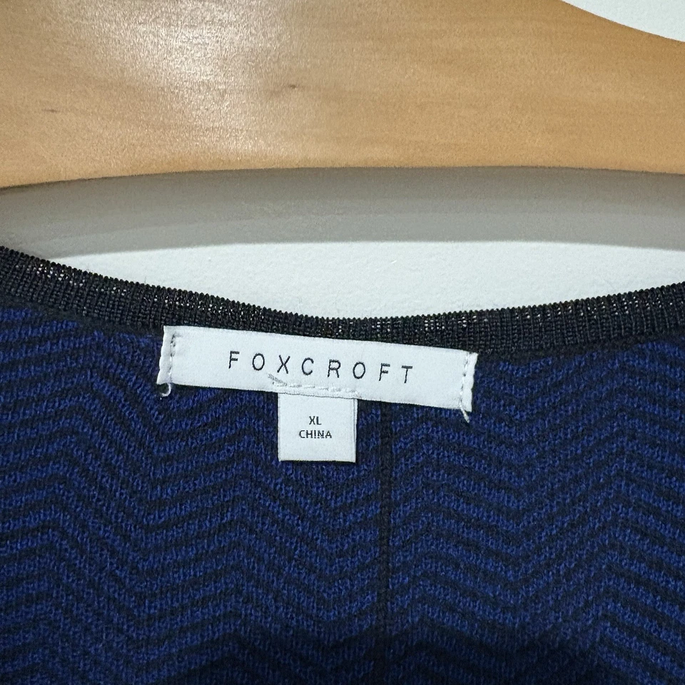 Foxcroft | Suéter Manga Larga Pullover Botón Espalda Negro Azul - Talla XL Foto 4 de 4