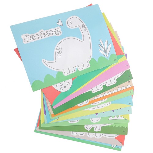 12 Piezas Pegatinas de Dinosaurio 3D Niño Animal Puzzle Material Hacer Usted mismo - Imagen 10 de 12