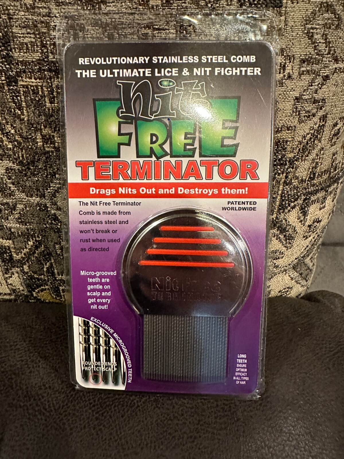 Authentic Nit Free TERMINATOR comb Lice Nits Patented New Sealed