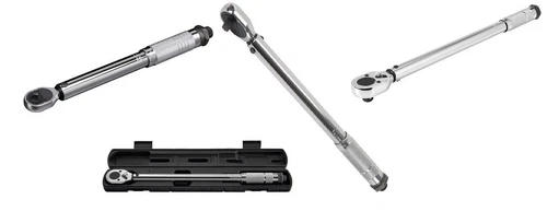 Set of 3 Pro Reversible Click Type Torque Wrench Sizes 1/4", 3/8", 1/2"