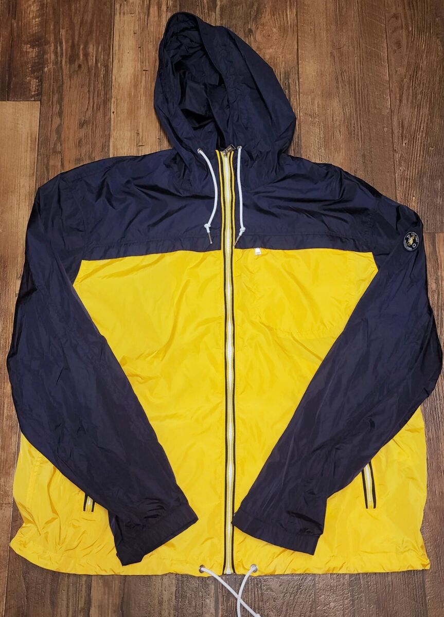 NWOT Polo Ralph Lauren Men's Navy Blue Yellow Hooded Zip NWOT Polo Ralph Lauren Men's Navy Blue Yellow Hooded Zip