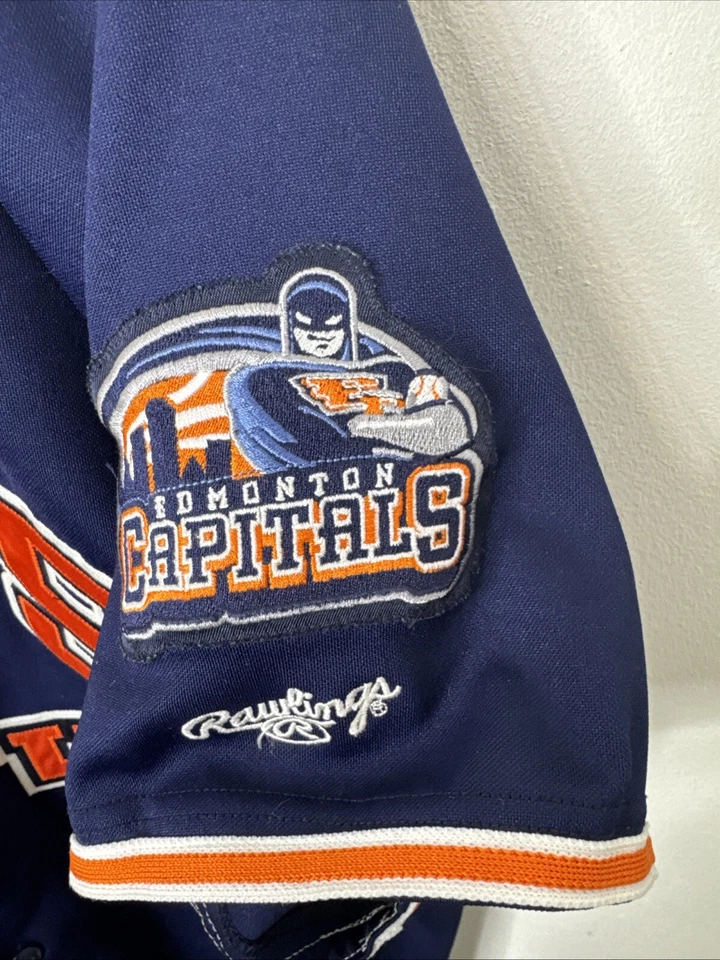 Camiseta deportiva de béisbol Edmonton Capitals Chris Little Sign para hombre 50 #40 GBL Golden League Foto 2 de 4