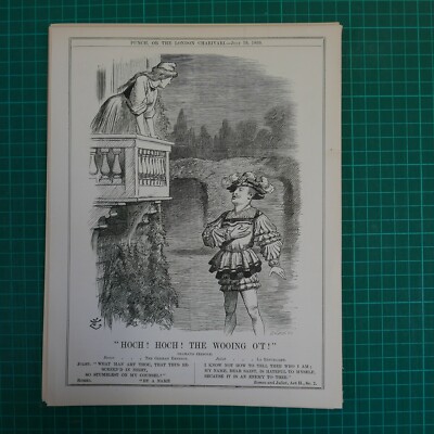 7x10'' Punch Cartoon 1899 HOCH HOCH THE WOOING O`T Germany / France