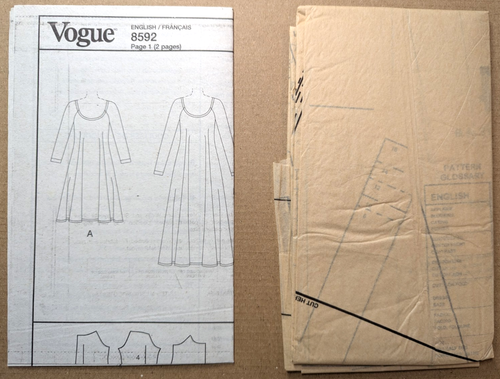 VOGUE 8592 Sz B5 8-16 Misses Petite Dress Raglan Sleeve VERY EASY Uncut - Picture 3 of 3