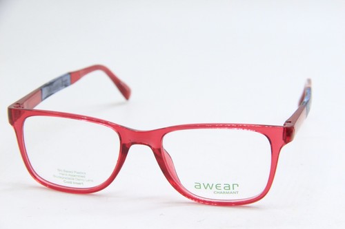 AWEAR CHARMANT CLEAR RED BLACK AUTHENTIC EYEGLASSES 50-18