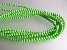 5 strands 36" plastic beads with green color coating 4 mm Necklace