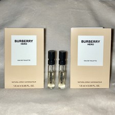 2x Burberry HERO For Men Eau de Toilette EDT Sample Spray .05oz, 1.5ml Each