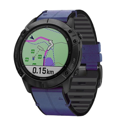 QuickFit Band For Garmin Fenix 8/E/7/7X 6/6X/5/5X 3HR 965 Leather Silicone Strap - Picture 24 of 36