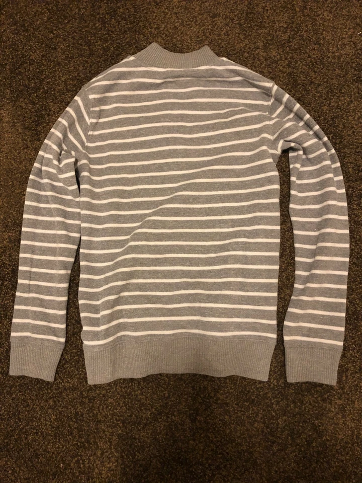Boy’s Cherokee Gray & White Striped Pullover Henley Sweater Size XL 16 - Image 2 of 4