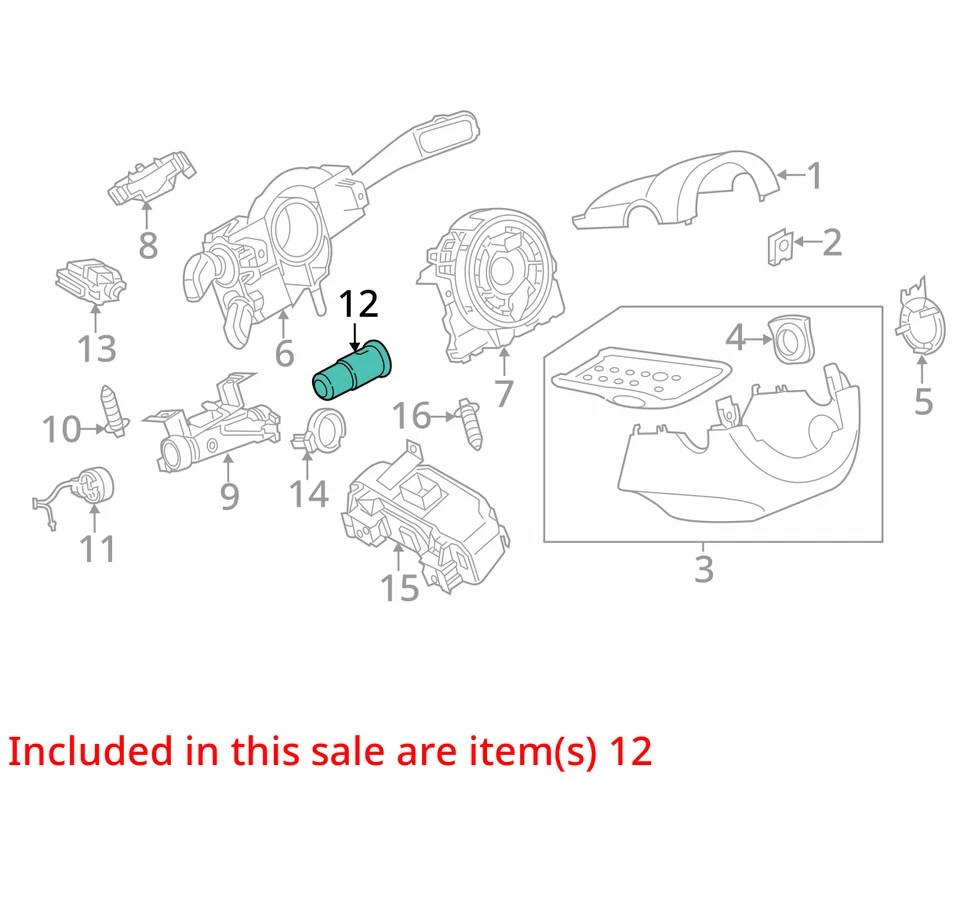 Ignition Switch Keyless Ignition Fits 11-17 TIGUAN 611052 - Image 3 of 4