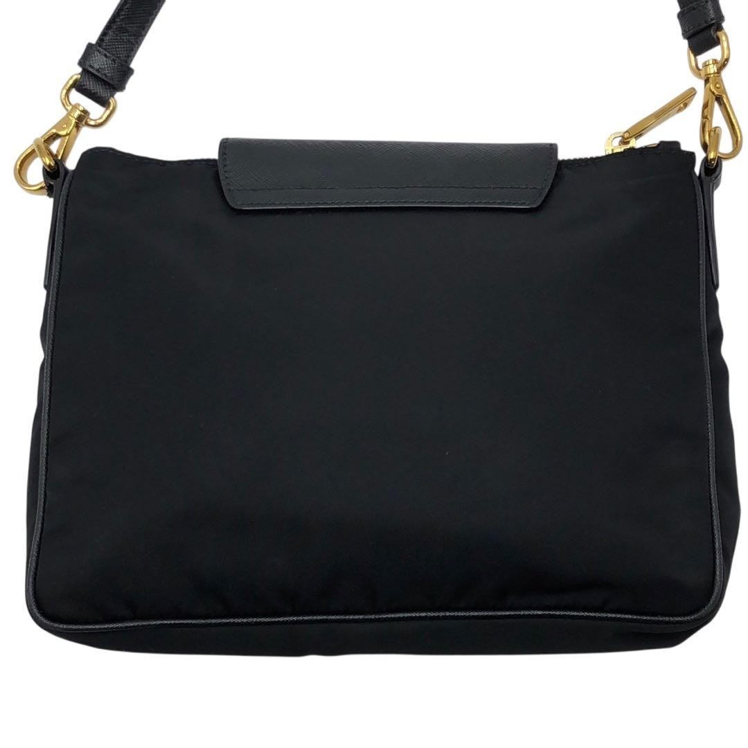 PRADA Women's Shoulder Bag Crossbody Nylon Leather Black Noir Triangle Logo thumbnail 3