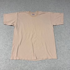 Bay Side T-Shirt Size XL Tan Heavy Weight Cotton Made in USA Short Sleeve Tee