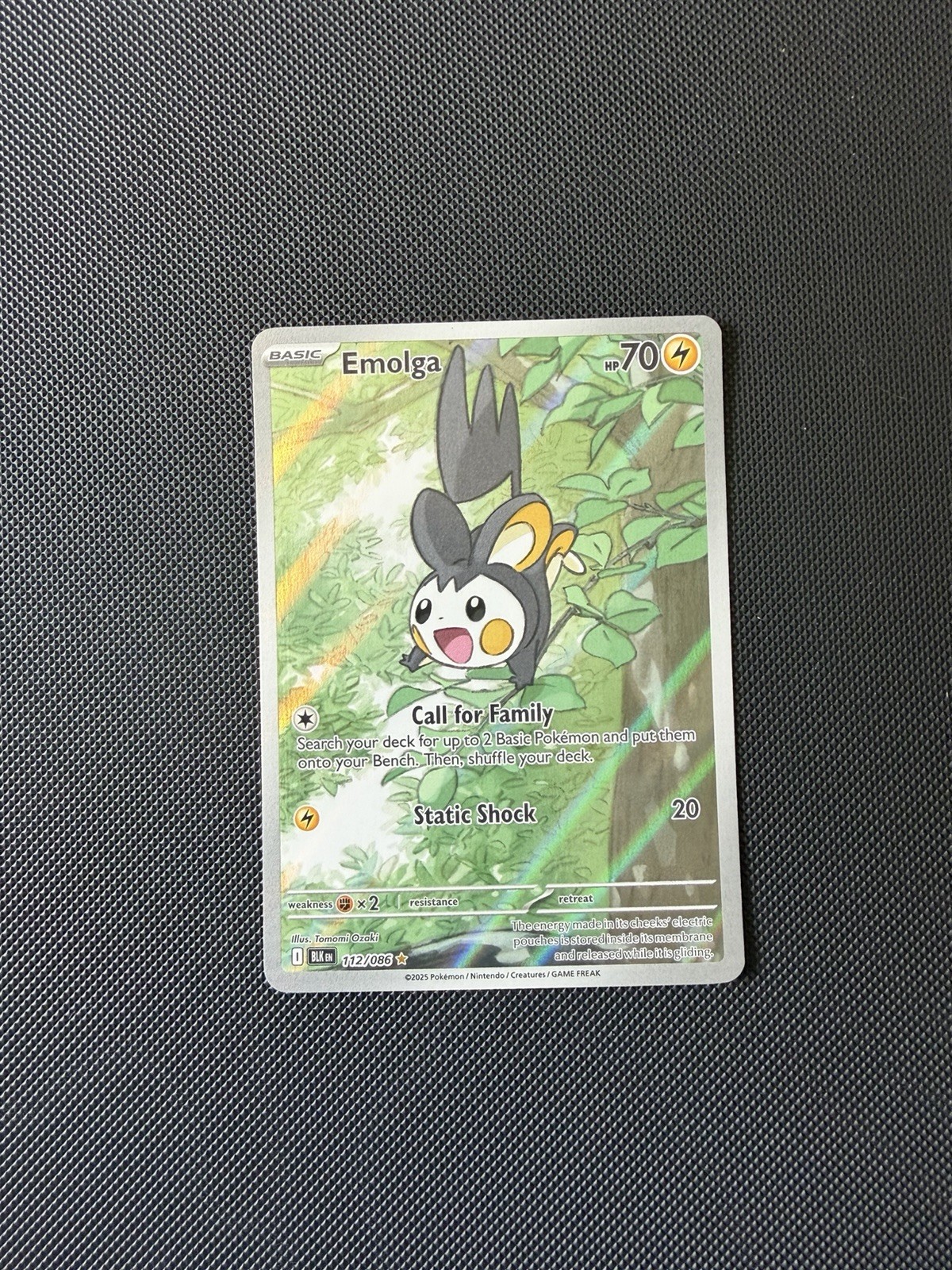 Pokemon Black Bolt Emolga Illustration Rare Holo 112/86