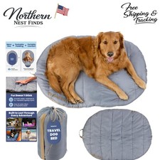 Cozy Portable Dog Bed 42x30 - Machine Washable Perfect for Travel Adventures