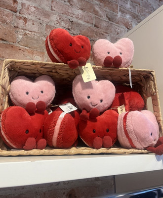  Jellycat Heart Plush Set Red Pink Soft Toy Rare Holiday Gifts NWT Dust Bag