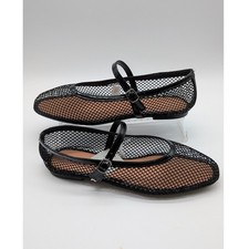 A New Day Mary Jane Flats Womens Size 10 Black Mesh Memory Foam NWT
