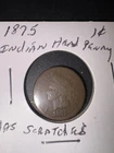 1875 Indian Head Penny Cent
