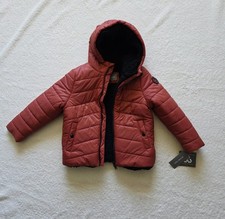 Michael Kors Boys Puffer Coat Sz 5/6 Burnt Terracotta, Faux Sherpa Lined NWT