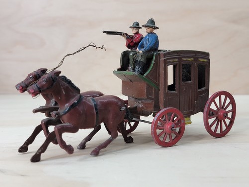 JOHILLCO WILD WEST STAGE COACH WAGON - COWBOY 1:48 Scale 1940's ERA Diecast - Picture 2 of 12