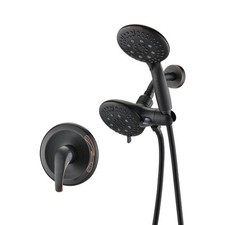 6-Spray Round Shower Faucet with Dual Shower Head in Oil Rubbed Bronze